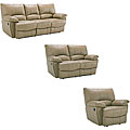 Oakley Tan Reclining Leather Sofa, Loveseat and Reclining Chair