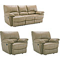 Oakley Tan Reclining Leather Sofa and Two Reclining Chairs