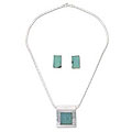 Sterling Silver 'Dawn Sky' Opal Jewelry Set (Peru)