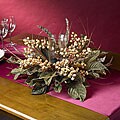 Feather and Berry Candle Holder