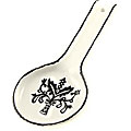 Hand-painted Black and White Spoon Rest