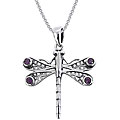 Sterling Silver Amethyst Celtic Dragonfly Necklace