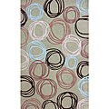 Hand-tufted Alexa Pino Collection Circles Green Rug (7'6 x 9'6)