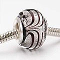Glass Lampwork 14-mm Wine Swirl European-style Charm Beads (Pack of 2)