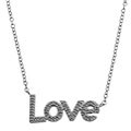 14k White Gold 1/10ct TDW Diamond Love Necklace