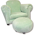 Trend Lab Sage Velour Club Chair and Ottoman Set
