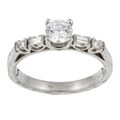 Tacori Platinum CZ and 1/6ct TDW Diamond Engraved Engagement Ring (G, VS)