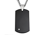 Black-plated Tungsten Carbide Diamond Dog Tag
