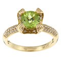 Encore by Le Vian 14k Gold Peridot and 1/4ct TDW Diamond Ring (Size 7)
