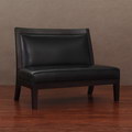 Connor Black Leather Loveseat