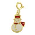 14k Gold and Enamel Snowman Charm