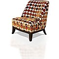 Club Chair Orange and Red Circles