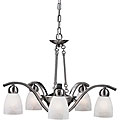 Brushed Nickel Marble Wash Glass 5-light Chandelier