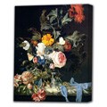 'Flower with Blue Silk' Giclee Print Canvas Art