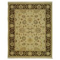Indo Sumak Handmade Heirloom Ivory/ Brown Rug (8' x 10')