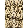 Indo Handmade Sumak Flatweave Zebra Print Rug (4' x 6')