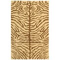 Handmade Sumak Flatweave Ivory and Brown Stripes Rug (8' x 10')