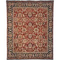 Heirloom Hand-knotted Heirloom Red/ Navy Wool Rug (9' x 12')