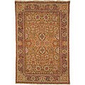 Heirloom Hand-knotted Kashan Gold Wool Rug (6' x 9')