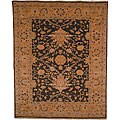 Oushak Hand-knotted Dark Green/ Gold Wool Rug (8' x 10')