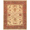 Oushak Hand-knotted Ivory/ Red Wool Rug (4' x 6')