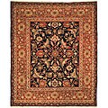Oushak Hand-knotted Legacy Wool Heirloom Black/ Rust Rug (9' x 12')