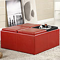 Charlotte Faux Leather Cocktail Storage Ottoman