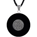 Ken Craft Jewelry Sterling Silver Marcasite/ Onyx Necklace
