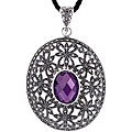 Ken Craft Jewelry Sterling Silver CZ and Marcasite Necklace