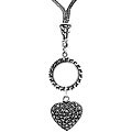 Ken Craft Sterling Silver Marcasite Heart Necklace