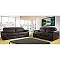 Monaco Dark Brown Leather Sofa and Loveseat Set