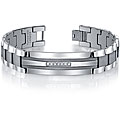 Men's Tungsten Stainless Steel 1/5ct TDW Diamond ID Bracelet