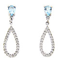 Sterling Silver 1/2ct TDW Diamond/ Blue Topaz Earrings (J-K, I3)