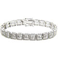 Sterling Silver 1/2ct TDW Diamond Greek Key Bracelet (J-K, I3)