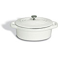 Oval Lidded White Dutch Oven