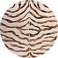 Silk rug information Handmade Alexa Zebra Brown Wool/ Faux Silk Highlights Rug (6' Round)