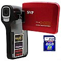 SVP T718 Red Full HD 1080p Digital Camcorder with 8GB SD