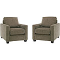 Calabria Graphite Grey Chenille Chairs (Set of 2)