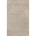 Handmade Alexa Neutrals and Textures Damask Sand Wool Rug (4' x 6')