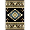 Alexa Cameo Southwestern Navajo Black Rug (5'3 x 7'9)
