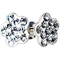 Sterling Silver Clear Crystal Flower Earrings
