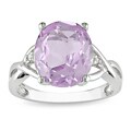 Sterling Silver Amethyst and Diamond Accent Ring
