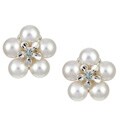 Sterling Silver FW Pearl and Blue Topaz Earrings (8-8.5 mm)
