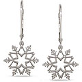 10k White Gold Diamond Accent Snowflake Earrings (H-I, I2-I3)