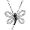 10k Gold 1/6ct TDW Diamond Dragonfly Necklace (H-I, I2-I3)