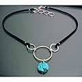 Natural Turquoise & Sterling Silver 'Manhattan Blue' Necklace (USA)