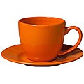 Waechtersbach Orange Peel Jumbo Cups with Saucers (Set of 2)