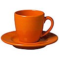 Waechtersbach Orange Peel Espresso Cups with Saucers (Set of 4)
