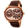 Joshua & Sons Men's Dual-time Multi-function Brown Watch