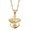 Caribe Gold 14k over Sterling Silver Patriotic Eagle Anchor Necklace